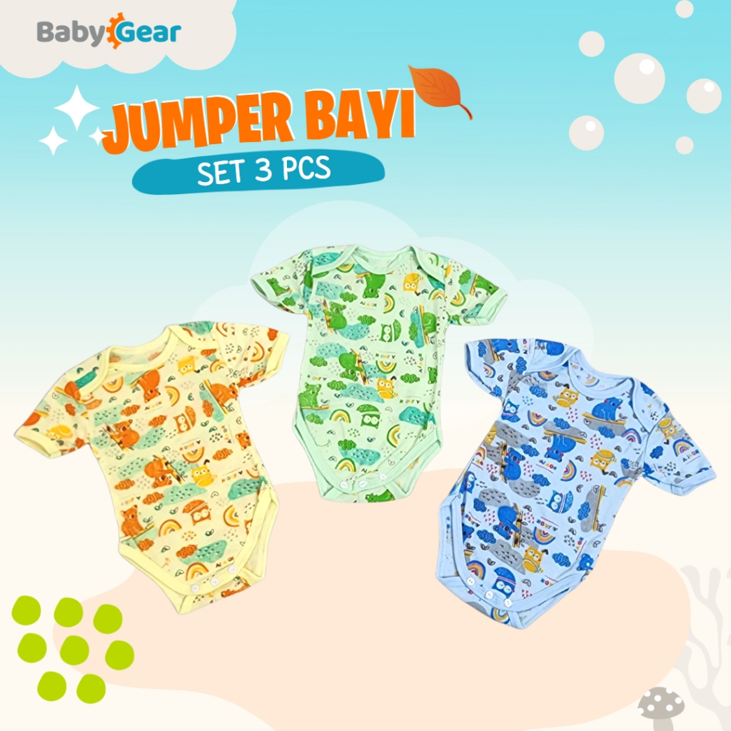 3 PCS - Jumper Bayi Baju Bayi Baru Lahir