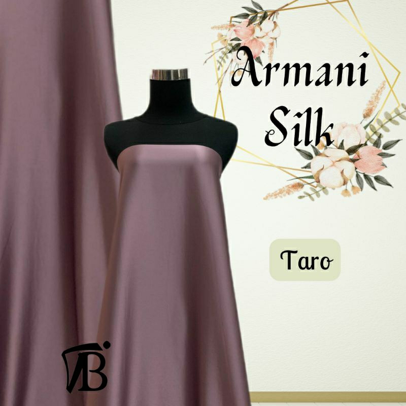 Kain Bahan Armani Silk Armany Silk Premium Original Luxury Polos Warna Taro Ungu