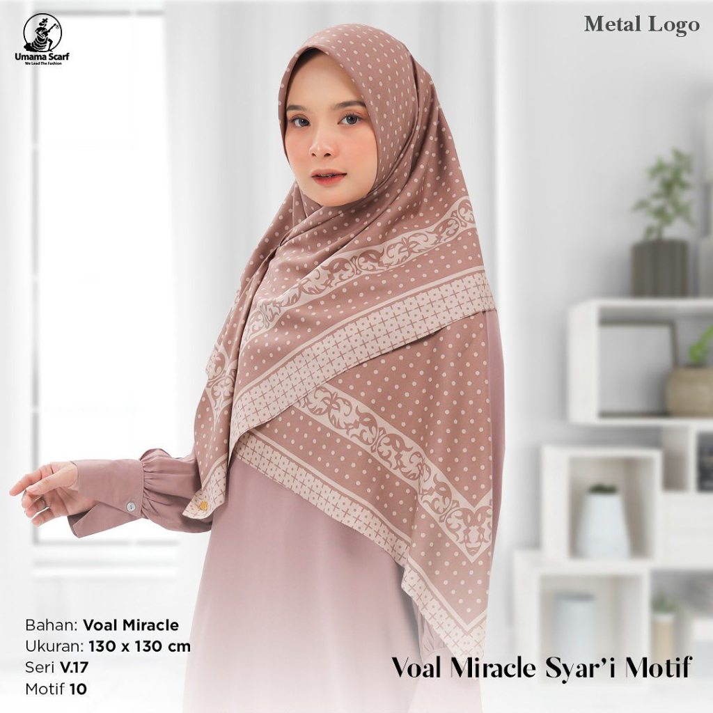 PART 3 - VOAL MIRACLE MOTIF SYARI (BISA SERAGAMAN) HIJAB SYARI UMAMA METAL LOGO 130X130CM JILBAB SEGIEMPAT PRINT