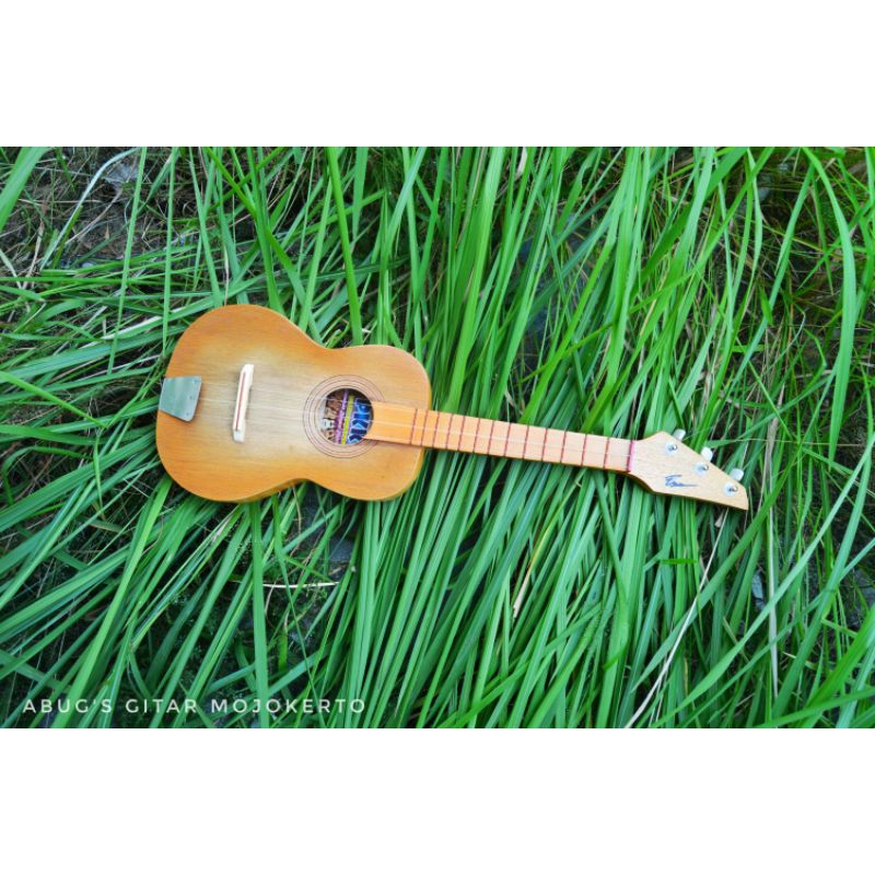 (BONUS TAS) Ukulele / Kentrung Pare Kayu side back PKK Asli Mojokerto