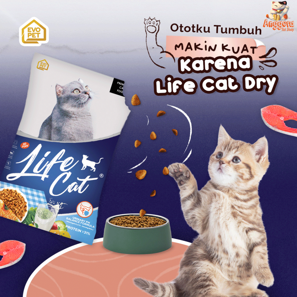 Makanan Kucing kering LIFE CAT DRY 7kg ( GRAB GOSEND )