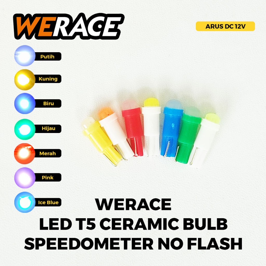 [WERACE] LED T5 CERAMIC BULB LAMPU SPEEDO SPEEDOMETER / NO FLASH / TIDAK KEDIP