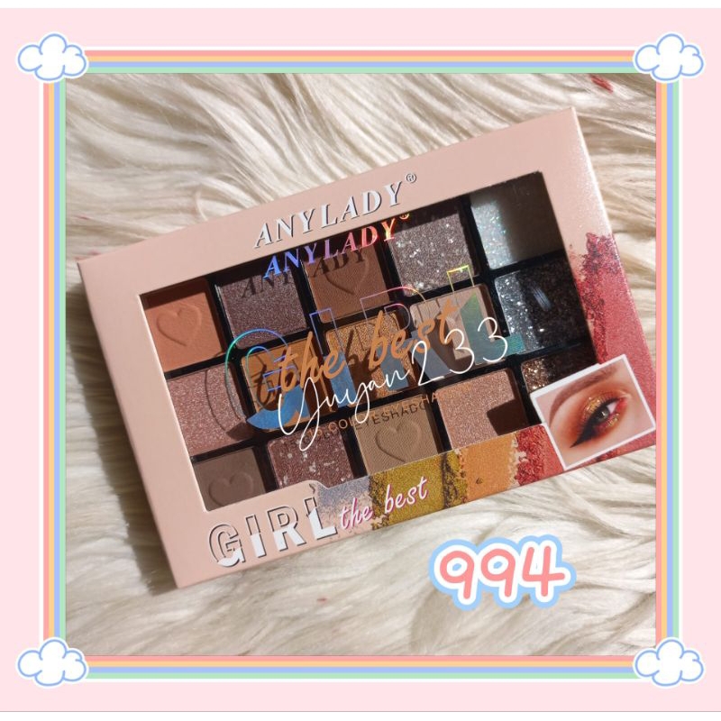 PROMO!!EYESHADOW PALETTE 15 COLORS GIRLS ANYLADY 994