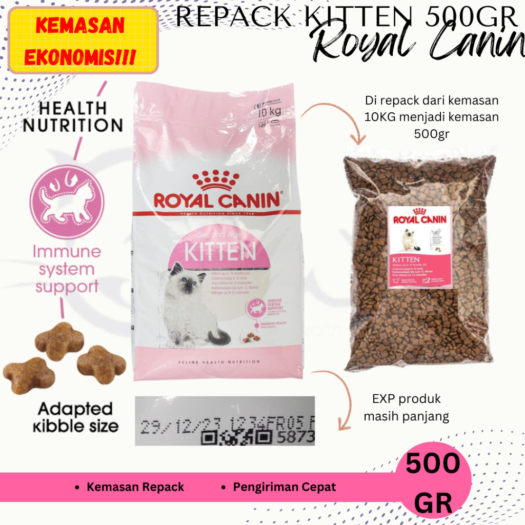 ROYAL CANIN KITTEN REPACK 500 GR 500GR ROYALCANIN KITTEN KUCING