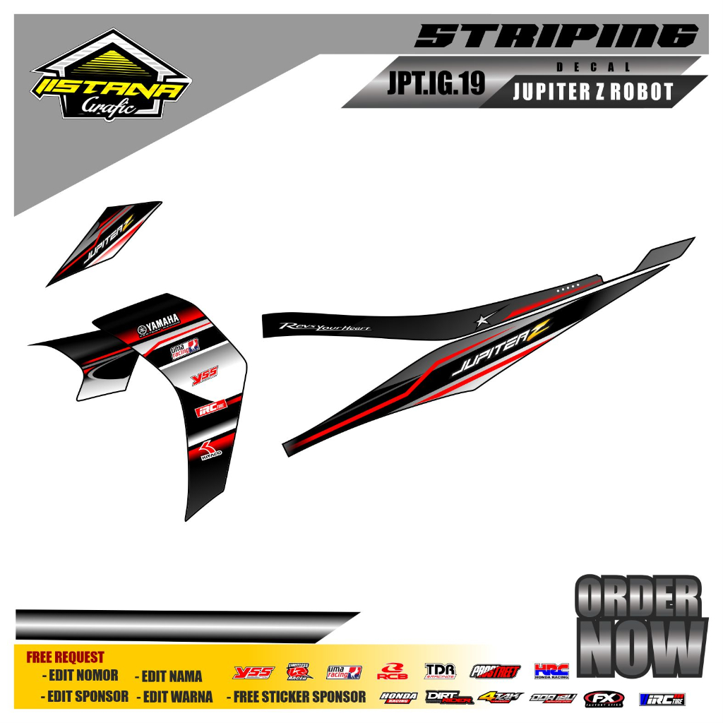 Sticker Striping JUPITER ROBOT - Sticker Striping Variasi Motor JUPITER ROBOT MotifE. JUPRBT.IG.19