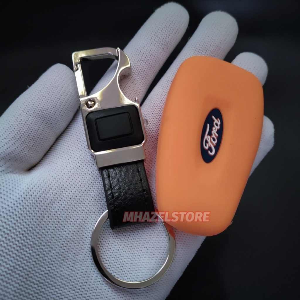 gantungan kunci remote cover silikon mobil ford fiesta ranger cmax model flip key