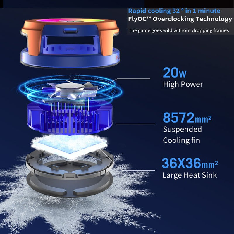 Flydigi B6 / B6X 20W Mobile Phone Cooling With Overclocking Fan Cooler