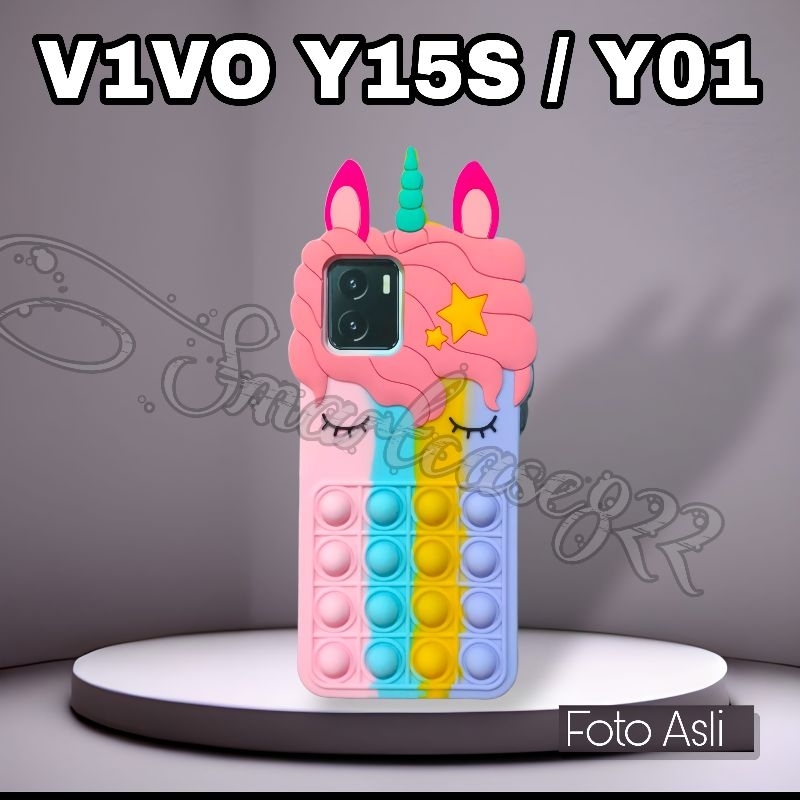 Vivo Y15S Vivo Y01 Casing Pop It Unicorn Pop It Murah Case Hp Vivo Y15S Vivo Y01 Warna Warni Mewah