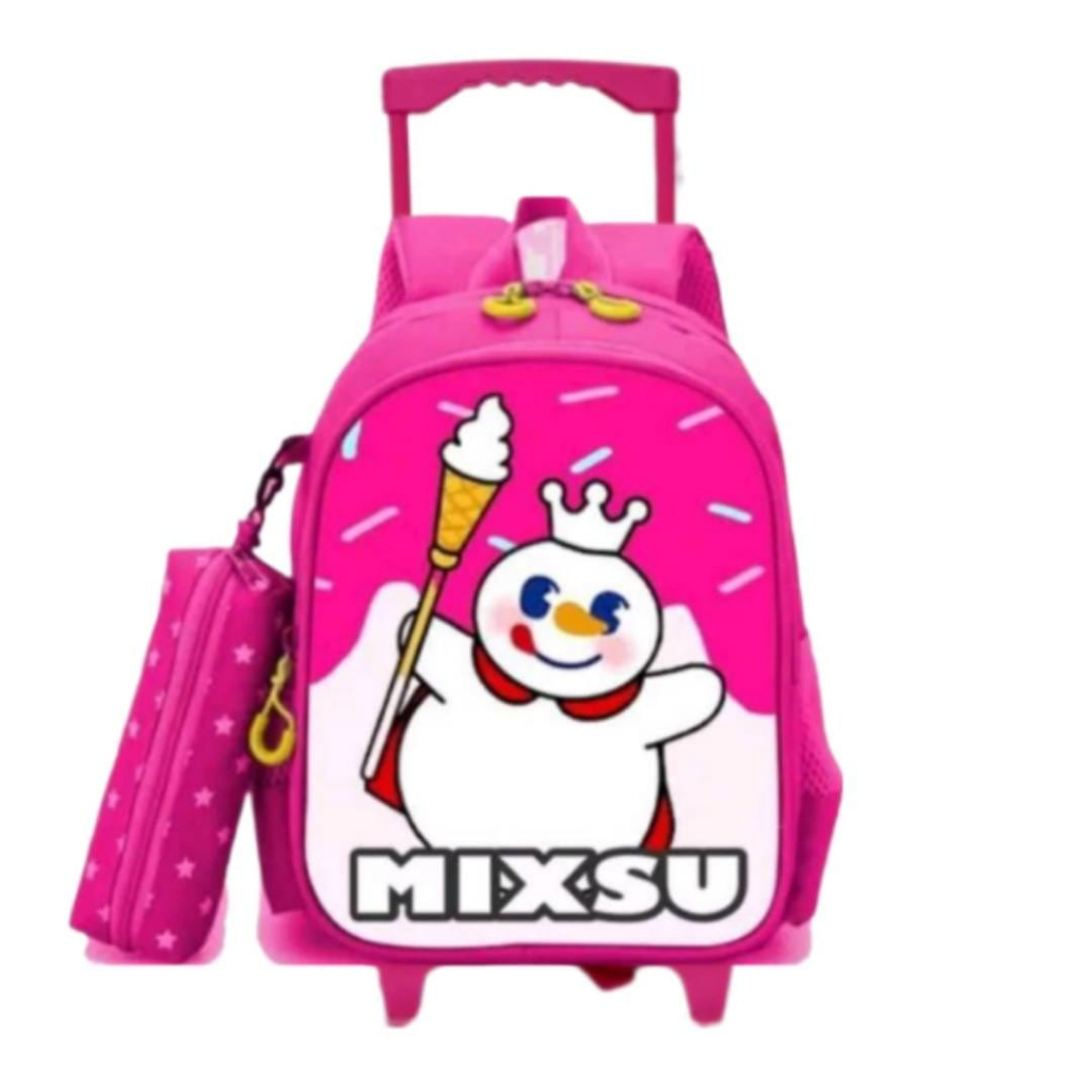 RB tas koper anak perempuan tas troli anak mixue paud tk sd tas dorong anak mixue