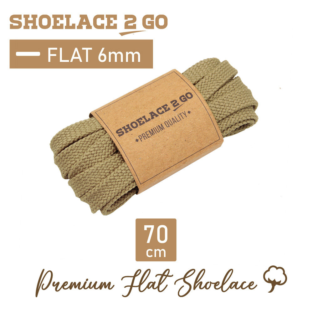 SHOELACE 2 GO PREMIUM TALI SEPATU GEPENG PIPIH FLAT C2 - BROWN - 70CM