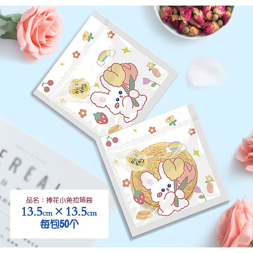 

Plastik Packaging Kue Permen Zip Lock BUNNY FLOWER