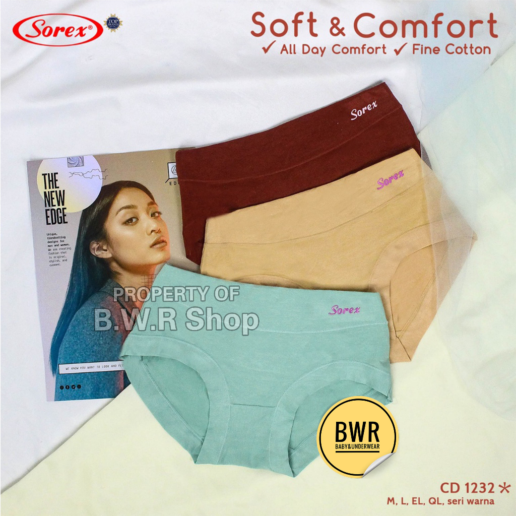 Grosir [6 pcs] CD Sorex 1232 Celana dalam wanita logo timbul - VI O2/R2