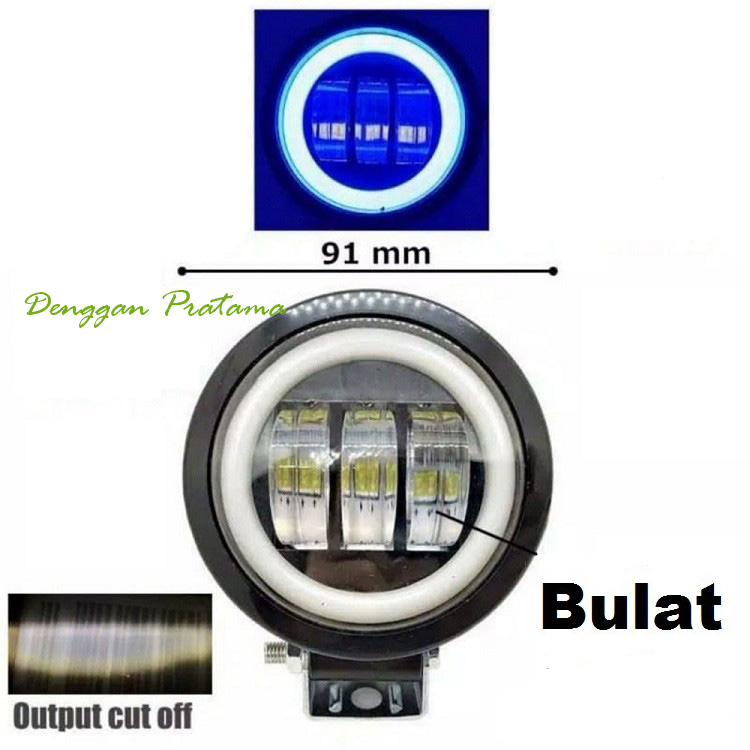 Lampu Tembak Sorot Motor Led 3 Mata Bulat