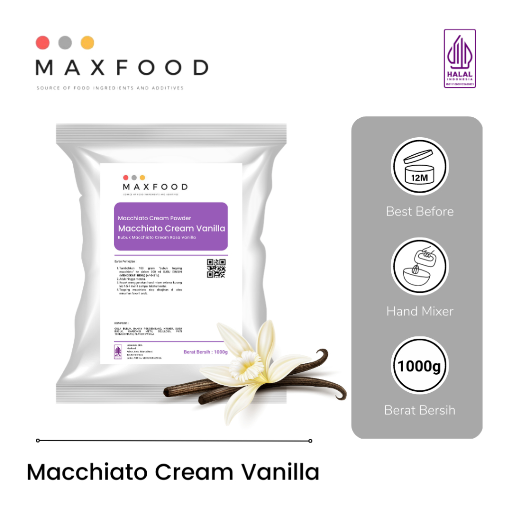 

Macchiato Cream Vanilla / Bubuk Krim Macchiato Rasa Vanilla 1 KG