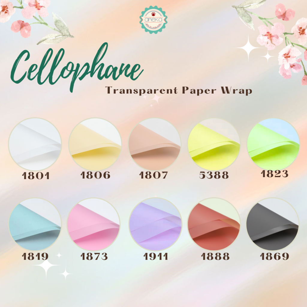 AnekaBenang - [ Lembaran ] Kertas Cellophane Buket Bunga [ Transparent ] Flower Wrapping Paper Celophane