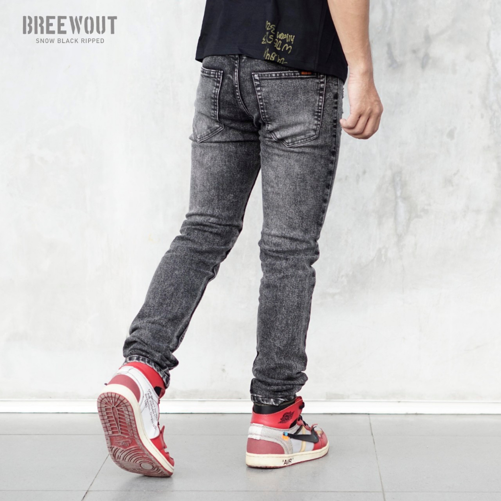 GEVAR Celana Jeans Sandwash Sobek Jeans Panjang Pria Premium