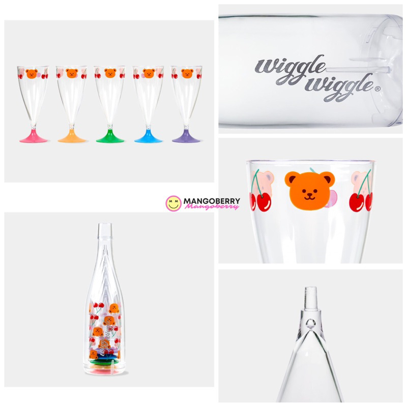 WIGGLE WIGGLE - Reusable Party Cup Set CHERRY &amp; BEAR