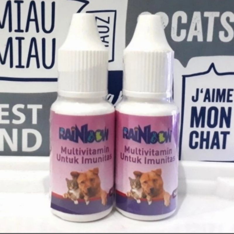 vitamin imun booster kucing anjing kelinci - rainbow imun 8 ml