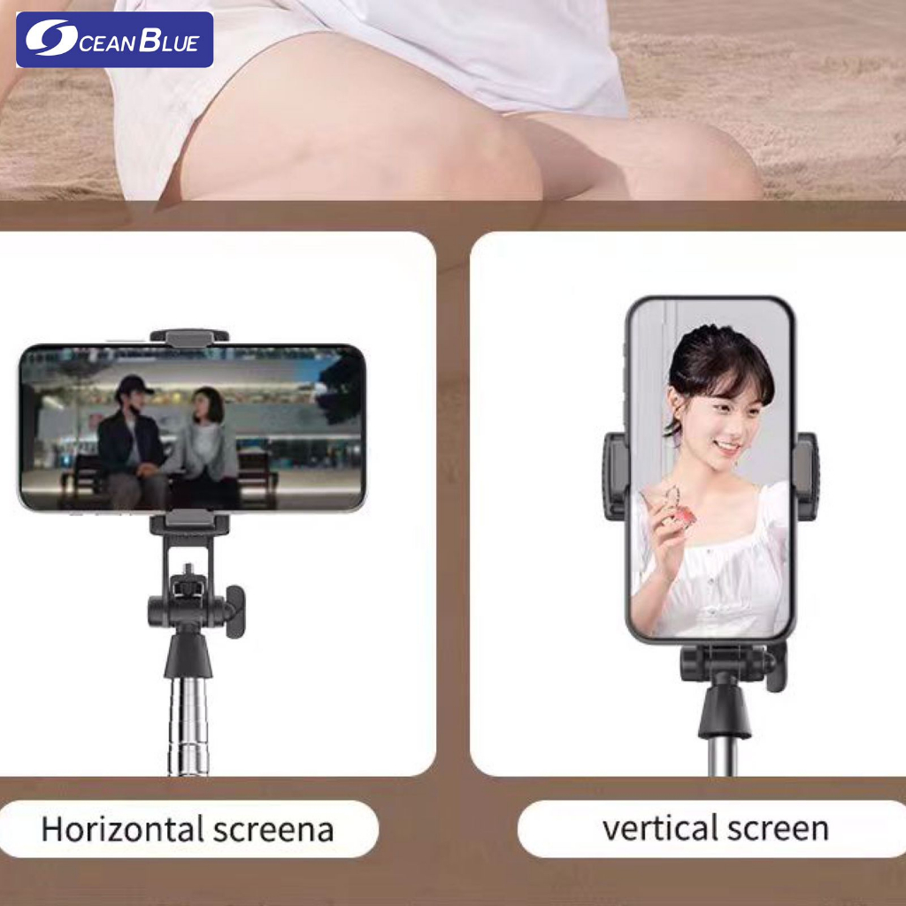 Ocean Blue OCN A35 Tripod Tongsis Hp LED Selfie Stick Remote Bluetooth Shutter Adjustable