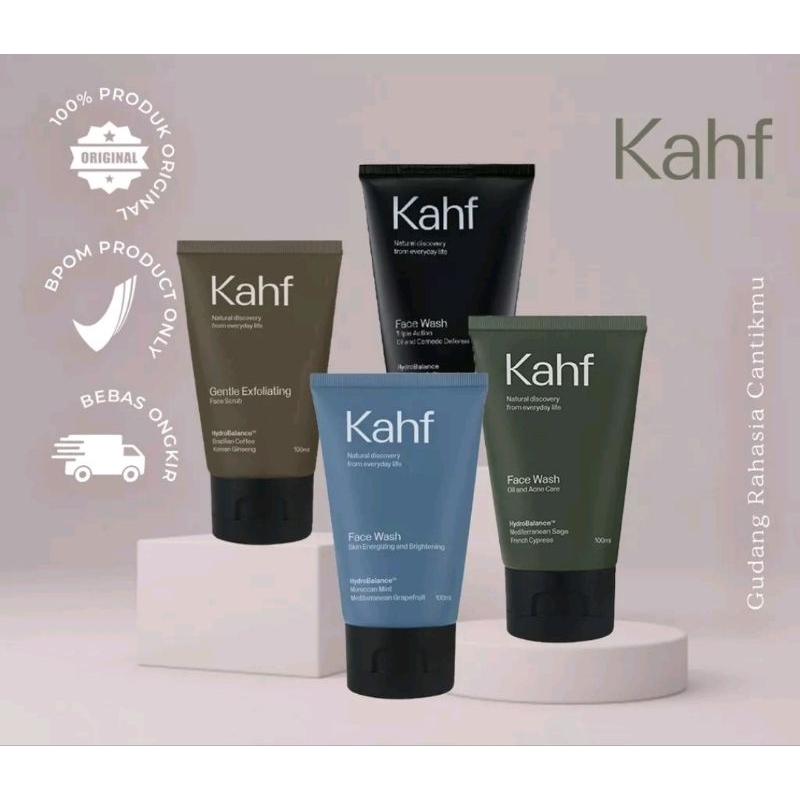 KAHF Man Face Wash Scrub Gentle Wash 100 ml Sabun Cuci Muka Pria