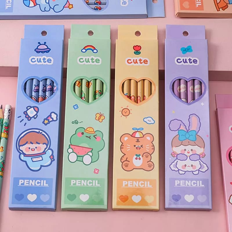 Pensil Set Isi Banyak | Pensil Set Alat Tulis Sekolah Anak Lucu | Pensil Set Pack Cute  | Pensil Anak Imut Karakter Lucu