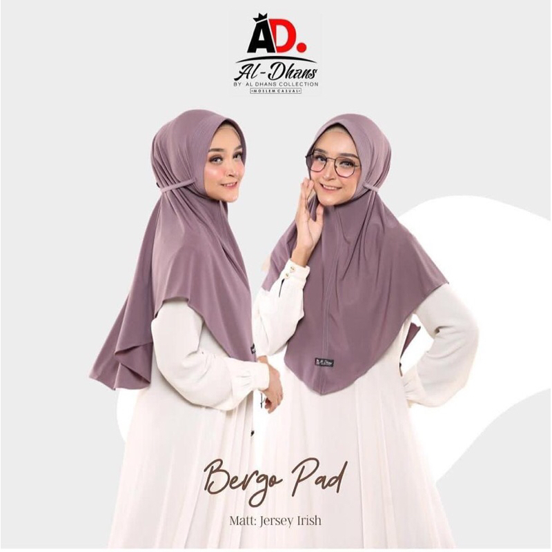 AL DHANS BERGO PAD/original aldhans hijab produk/ jersey airish