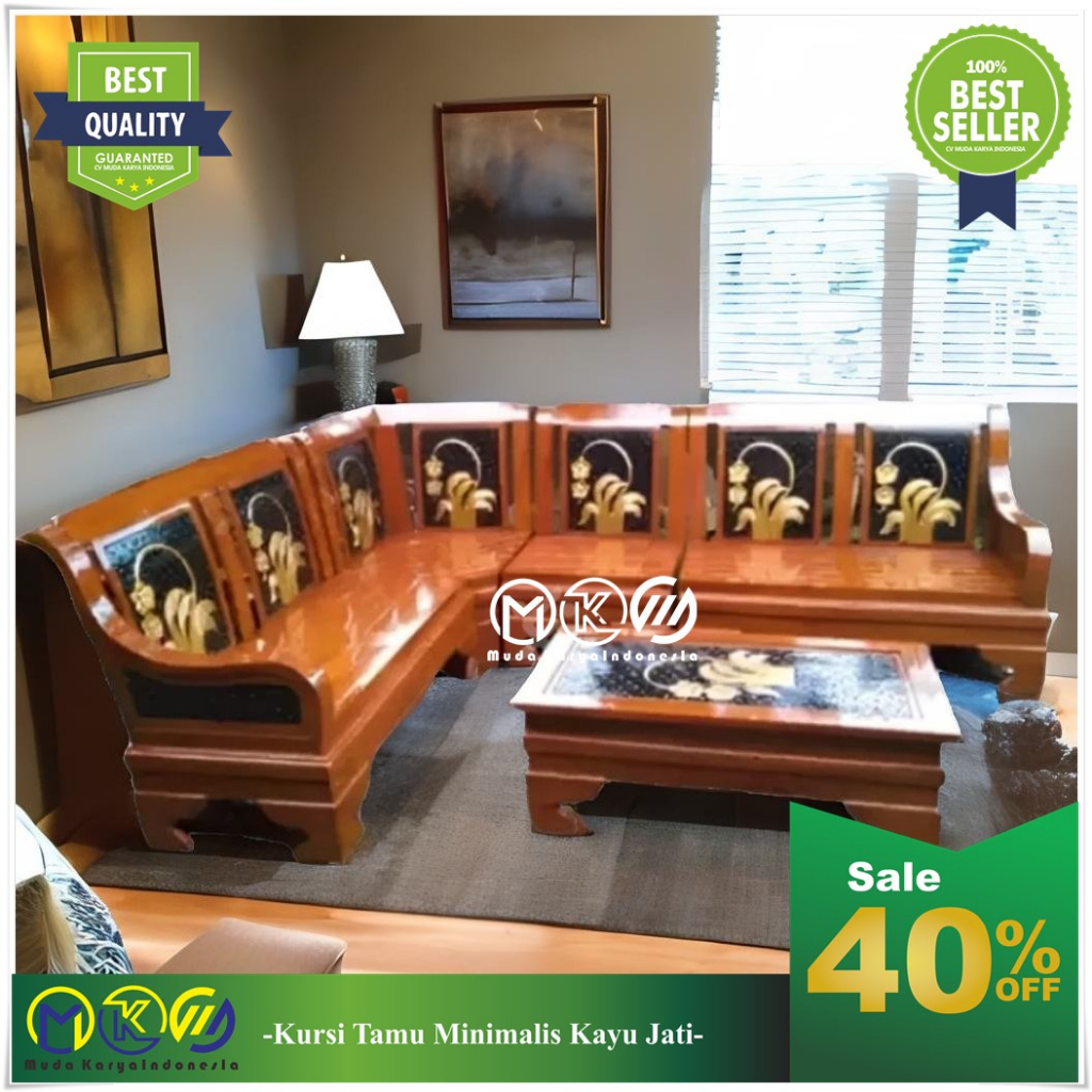 Kursi Sudut Modern Kayu Jati Minimalis Harga 2 Jutaan