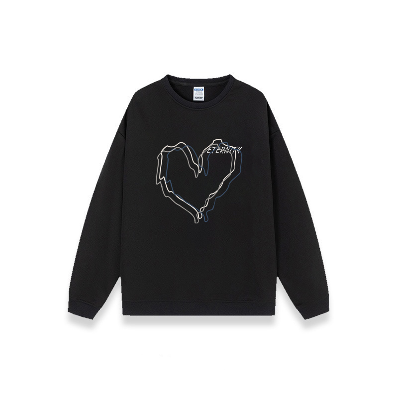 XiaoZhaiNv Korean Style Triple Heart Pattern Lengan Panjang Baju Sweater Wanita A0076