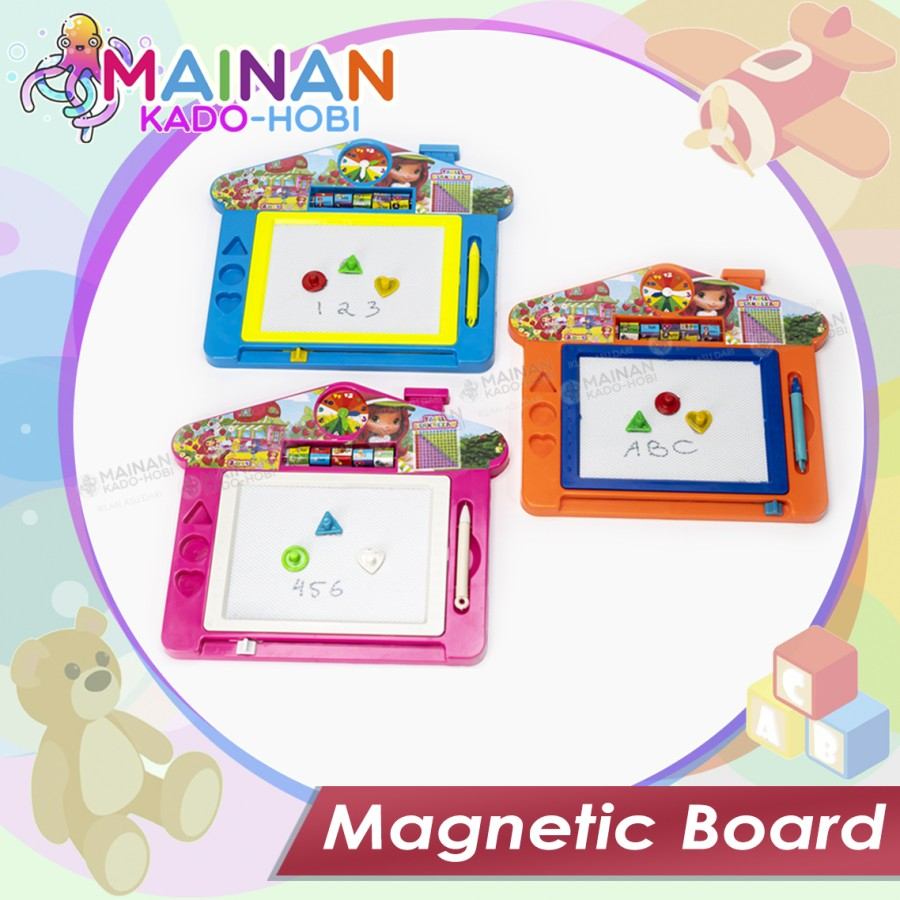 SET MAINAN EDUKASI SENSORIK MOTORIK ANAK MAGNETIC DRAWING PAPAN TULIS MAGNET