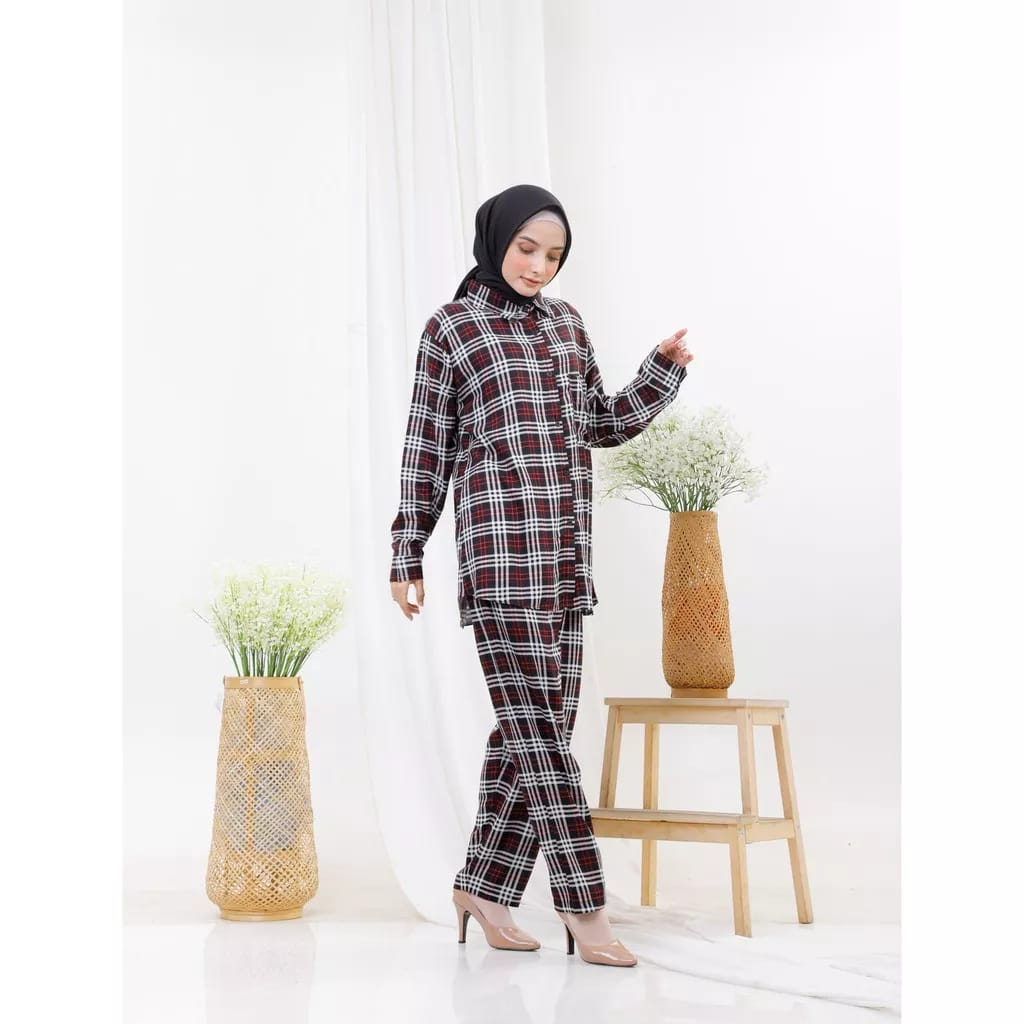 [PROMO] SETELAN KOTAK KOTAK WANITA | SETELAN KEMEJA | SETELAN WANITA KEKINIAN | ARDELIA SET WANITA