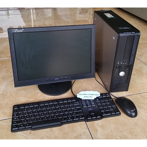 Paket Komputer Bekas Brand DELL/CORE 2 DUO/2GB/160GB/LCD 16inch WIDE