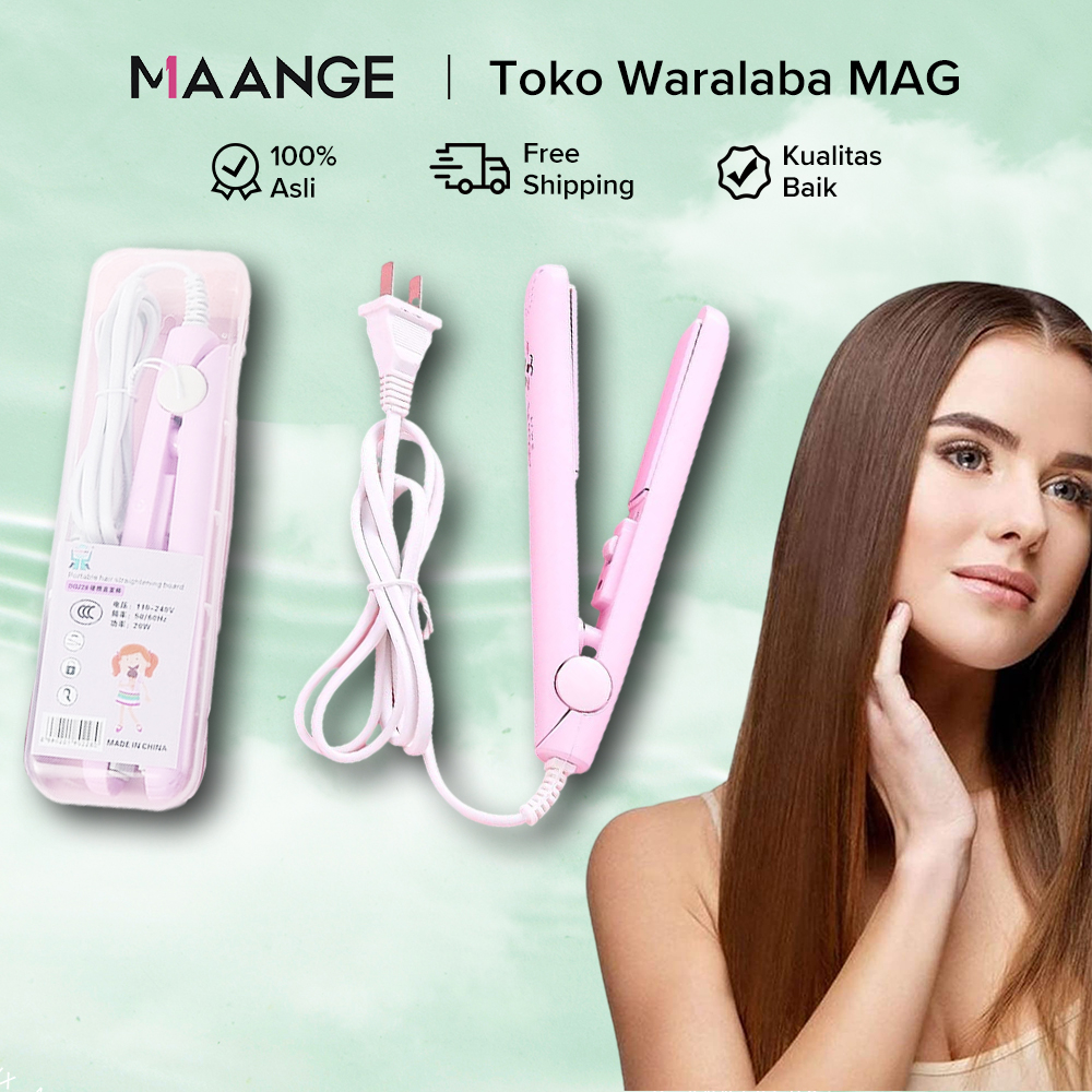 MAANGE Catokan MINI Alat Premium Catok Rambut Mini 2 in 1 Set Lurus dan Keriting Make Time Karakter Animal 1304