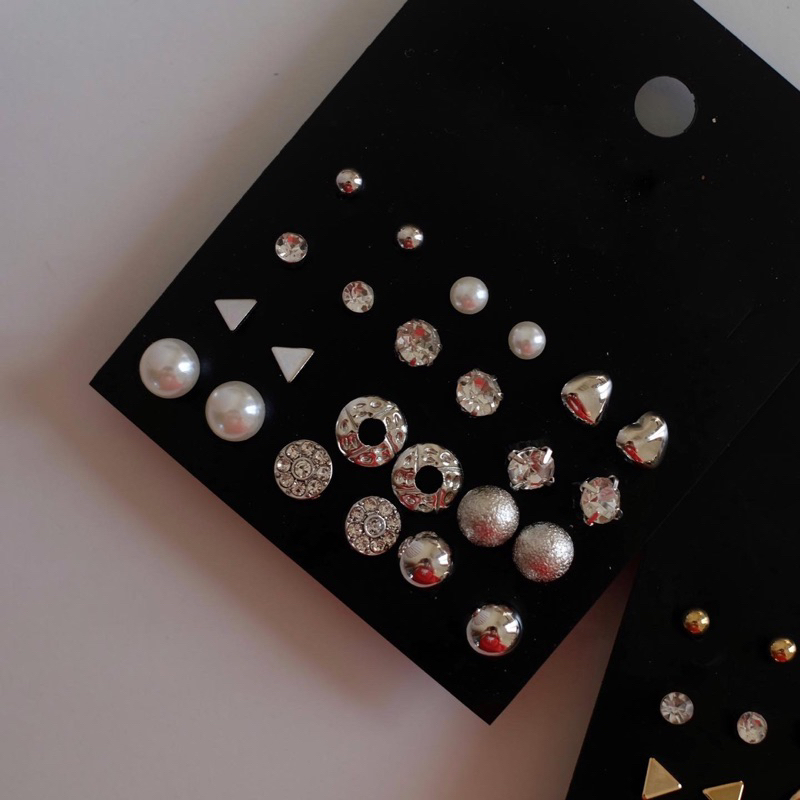 Ark.co - Kelani set earrings anting simple value set 12 pasang minimalis