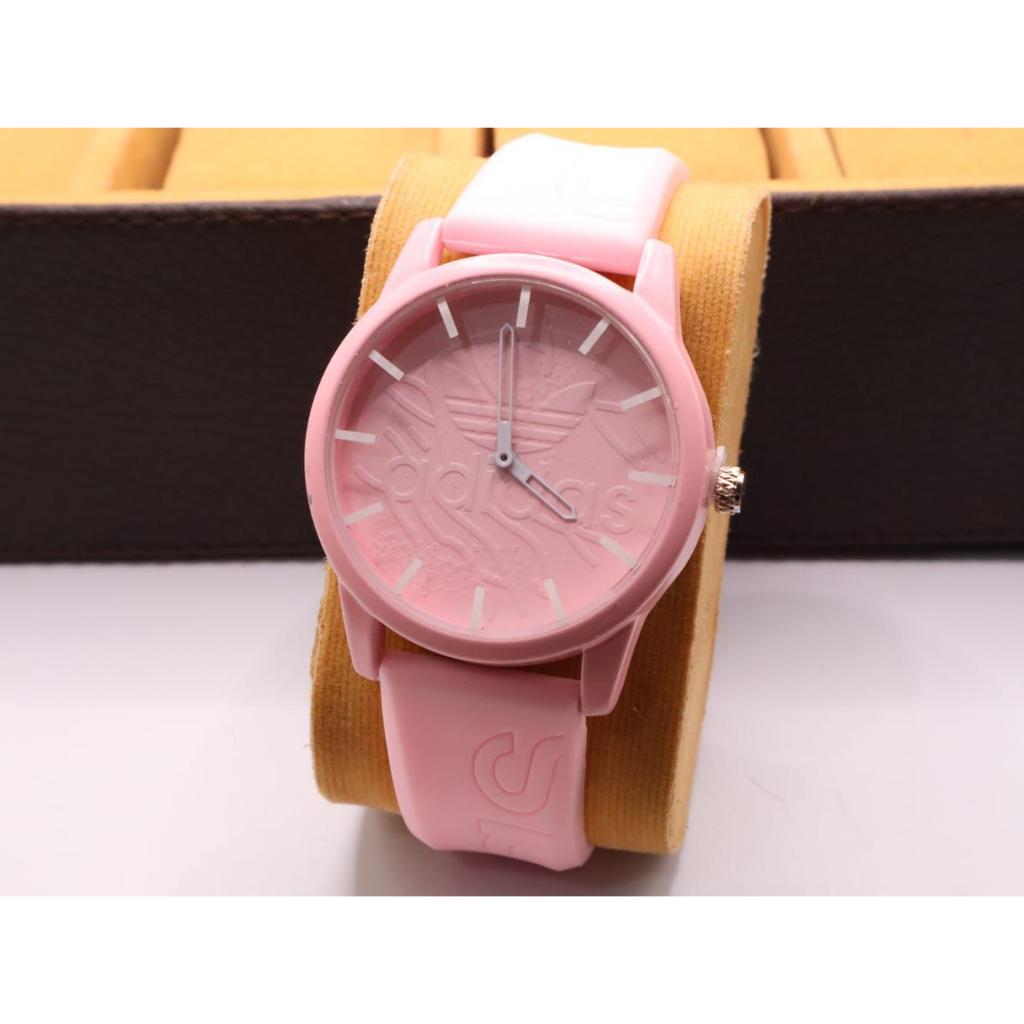 BEST SELLER JAM TANGAN WANITA AD*DAS TALI RUBBER BOX KARTU PAPERBAG