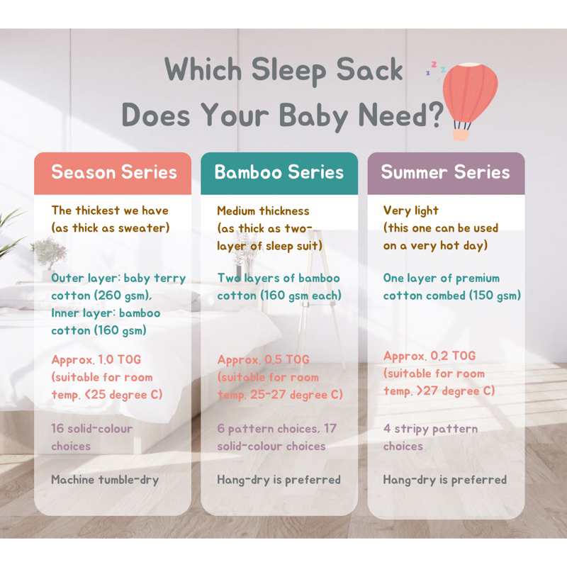 UBo Sleep Sack (100% Cotton) Bamboo Series dan Bambo Pattern Series 0.5 TOG