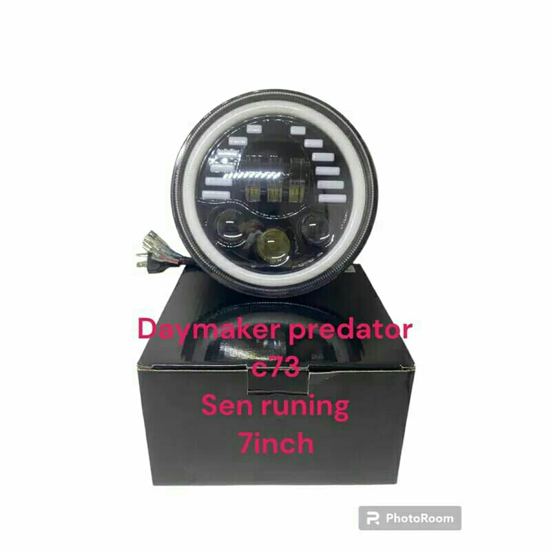 Daymaker 7inch Predator C73 import Dus Hitam Polos Ninja/Tiger/Scorpio/Megapro DLL.