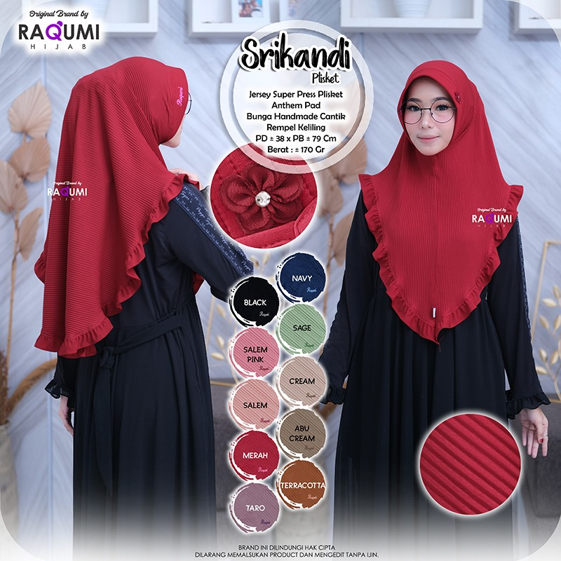Hijab Instan Plisket Jersey Srikandi Original by Raqumi Hijab