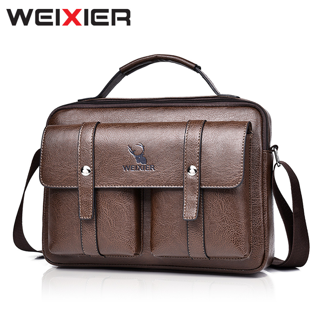 WEIXIER D256 Tas Selempang Pria Kulit Anti Air Messenger Premium