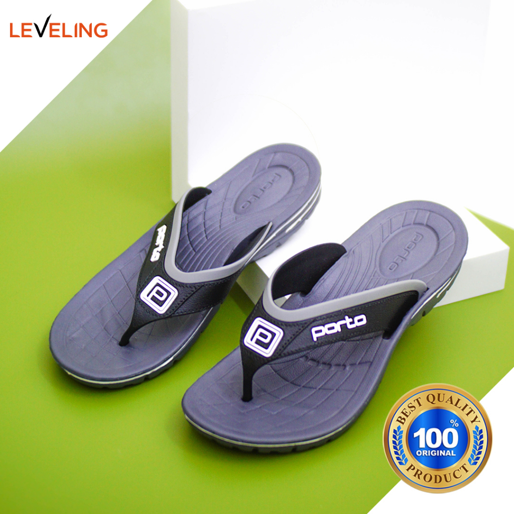 1016M - Porto Leveling Sandal Jepit Pria Rumah Keren Nyaman Kuat Terbaru Tidak Licin Original