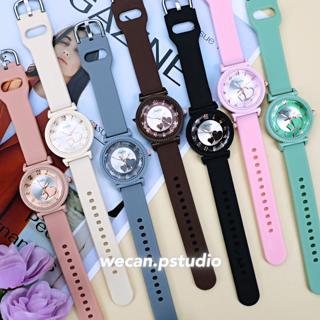 JAM TANGAN WANITA FASHION KOREA FLOWER DESIGN CASUAL TALI KARET