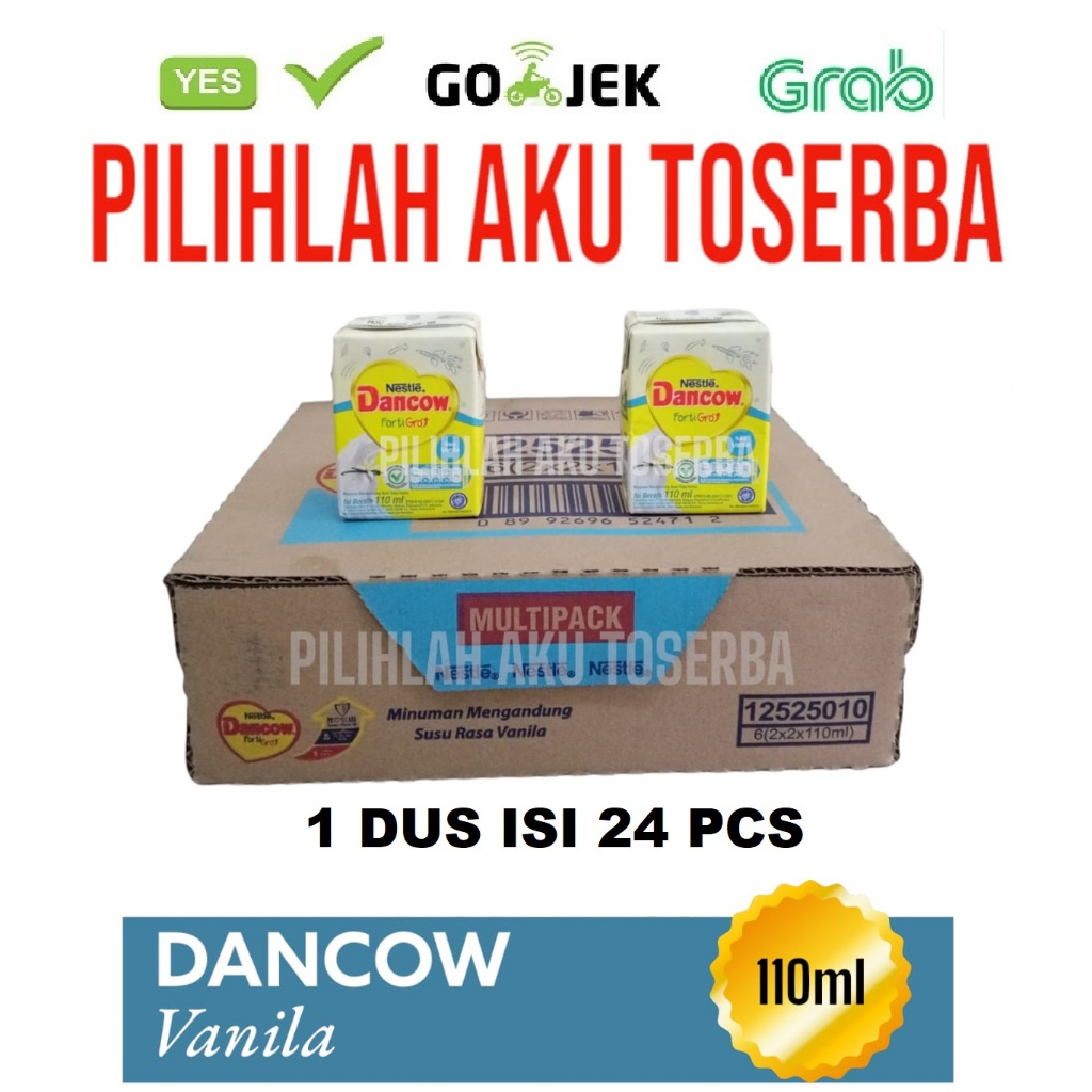 Susu DANCOW UHT VANILA VANILLA FortiGro 110 ml (1 DUS isi 24)