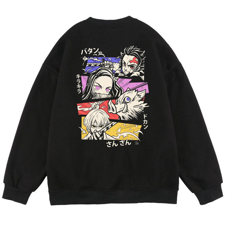 Crewneck Anime Demon Slayer - Hoodie Animasi - Hoodie Demon Slayer