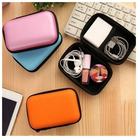 Tempat Earphone Headset Organizer Dompet Koin Charger Case Box