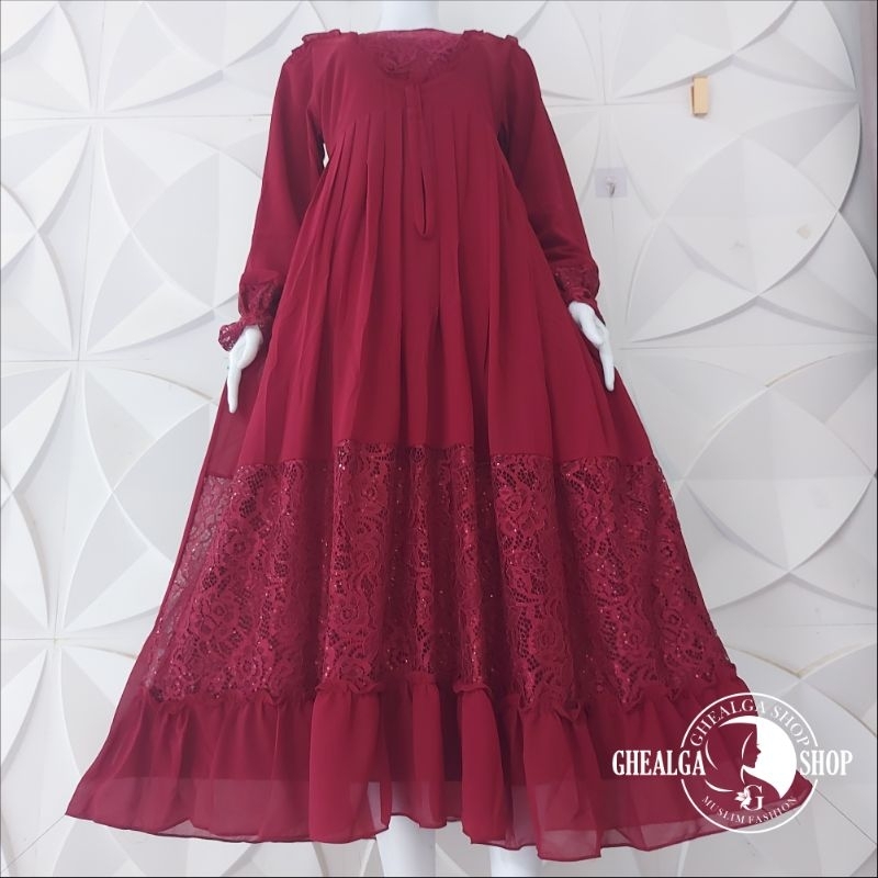 Gamis Burkat Sakira zetta Terbaru Pastinya Up To Date Elegan Mewah/Brokat Terlaris/Burkat Best Seller