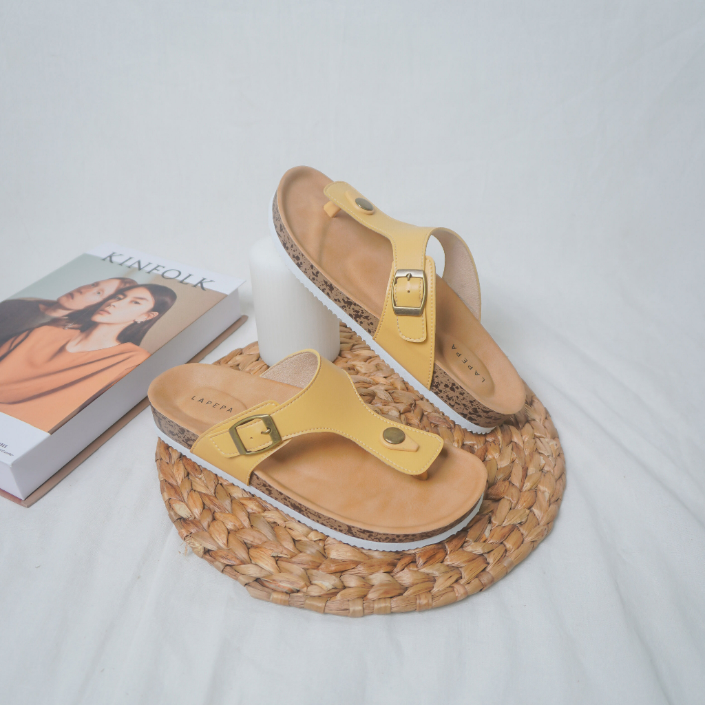 Adarastore - Lapepa KANIA Sandal  Jepit Wanita Casual Sendal Santai Cewek Sol Puyuh Model Birken Kekinian