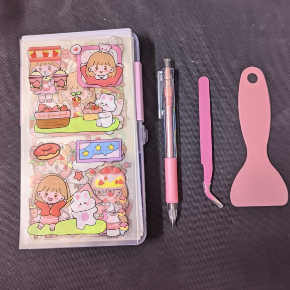 STIKER MOMO SET LENGKAP SPATULA PINSET P1SAU