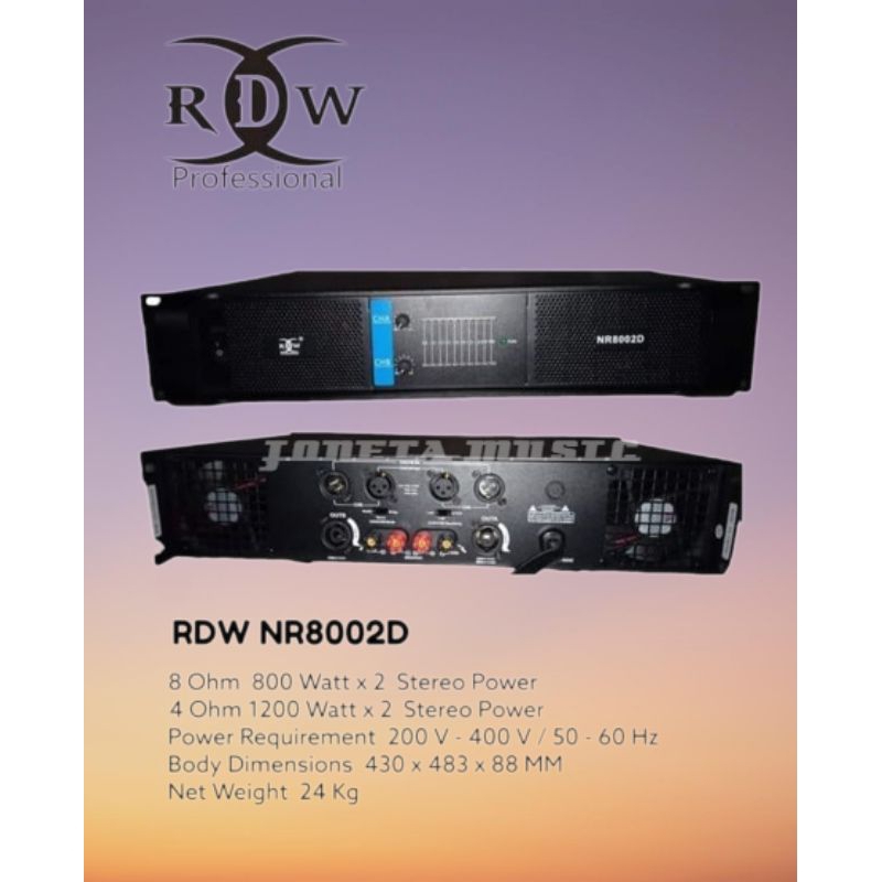 Power Amplifier RDW NR 8002 D / NR 8002D / NR8002D Class H - 2 channel