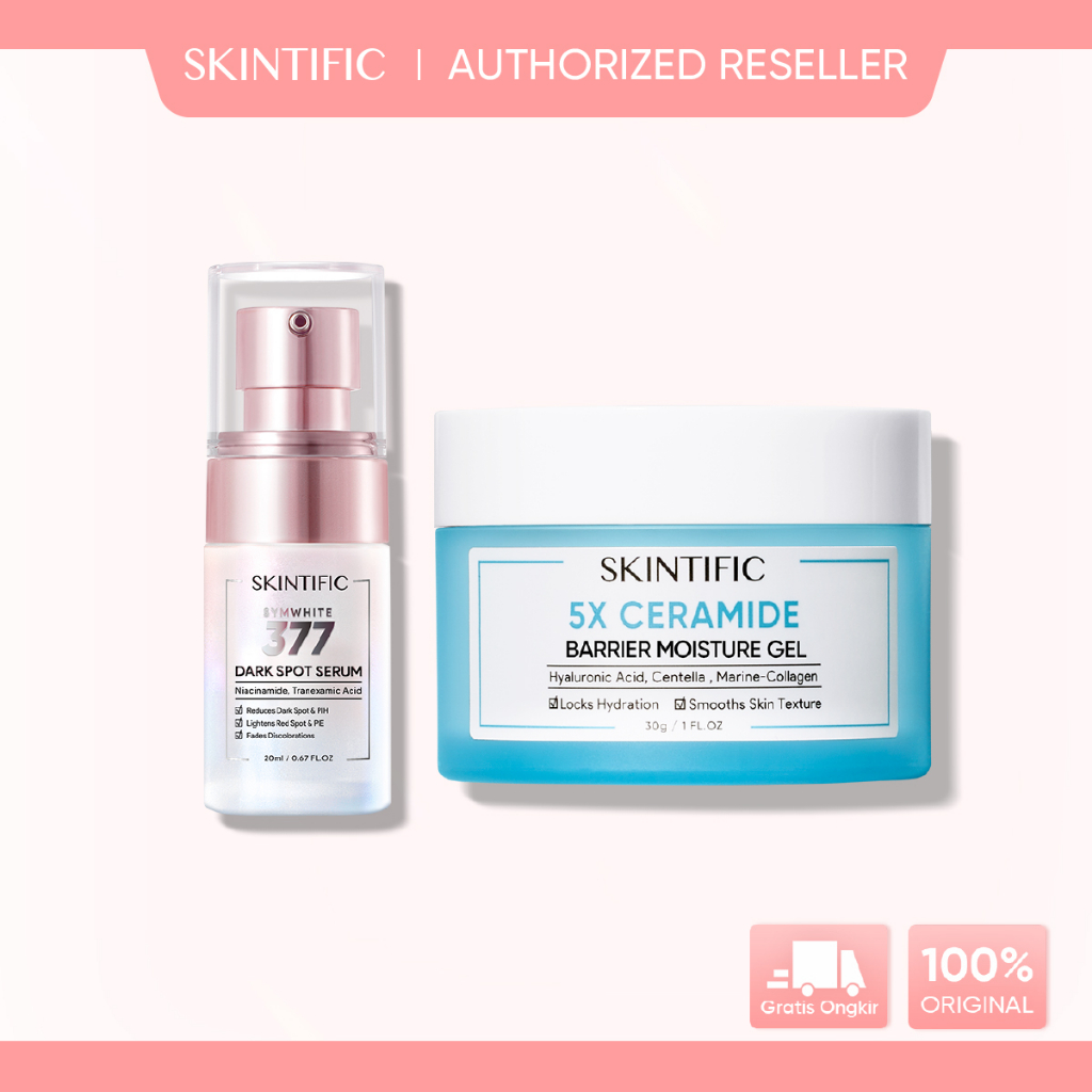 [Ready Stock] ori SKINTIFIC Symwhite 377 Dark Spot Serum 20ml &amp; 5X Ceramide Barrier Repair Moisture Gel 30g Moisturizer pelembab wajah Krim