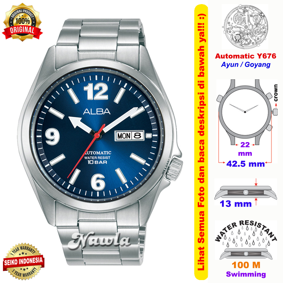 Alba Automatic AL4409X1 Blue Dial - Jam Tangan Pria AL4409