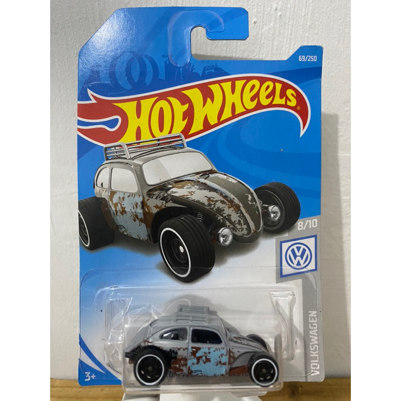 HOT WHEELS CUSTOM VOLKSWAGEN BEETLE DEMPUL SILVER DIECAST MOBIL VW KODOK MAINAN